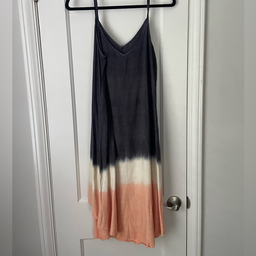 3 for $12- Miami Blue Orange Ombré Summer Beach Dress High Low Women's Medium
